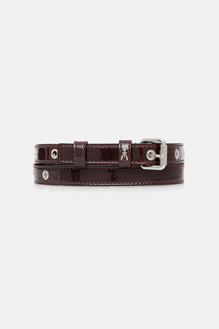 Patrizia Pepe curea de piele burgundia 2W0016.L170