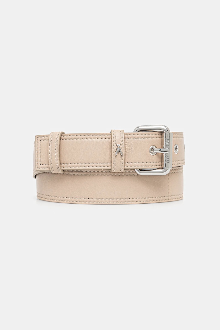 Patrizia Pepe curea de piele Planet friendly bej 2W0023.L113