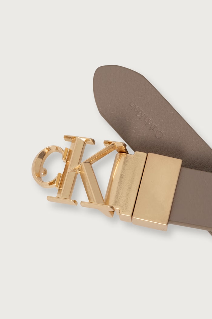 Calvin Klein Pasek dwustronny damski skórzany LV04F7044G beżowy SS26