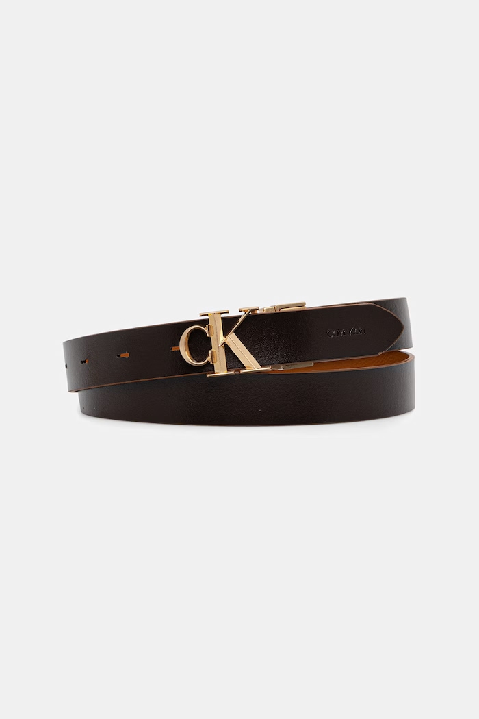 Calvin Klein pasek dwustronny damski skórzany LV04F7044G brązowy SS26