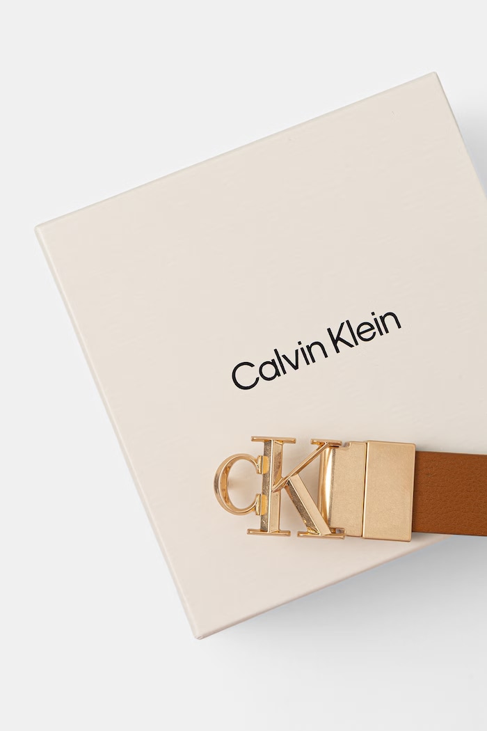 Calvin Klein pasek dwustronny damski skórzany LV04F7044G brązowy