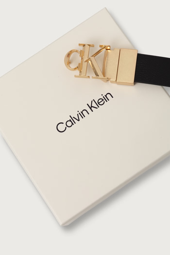 Akcesoria Calvin Klein Pasek dwustronny damski skórzany LV04F7044G czarny