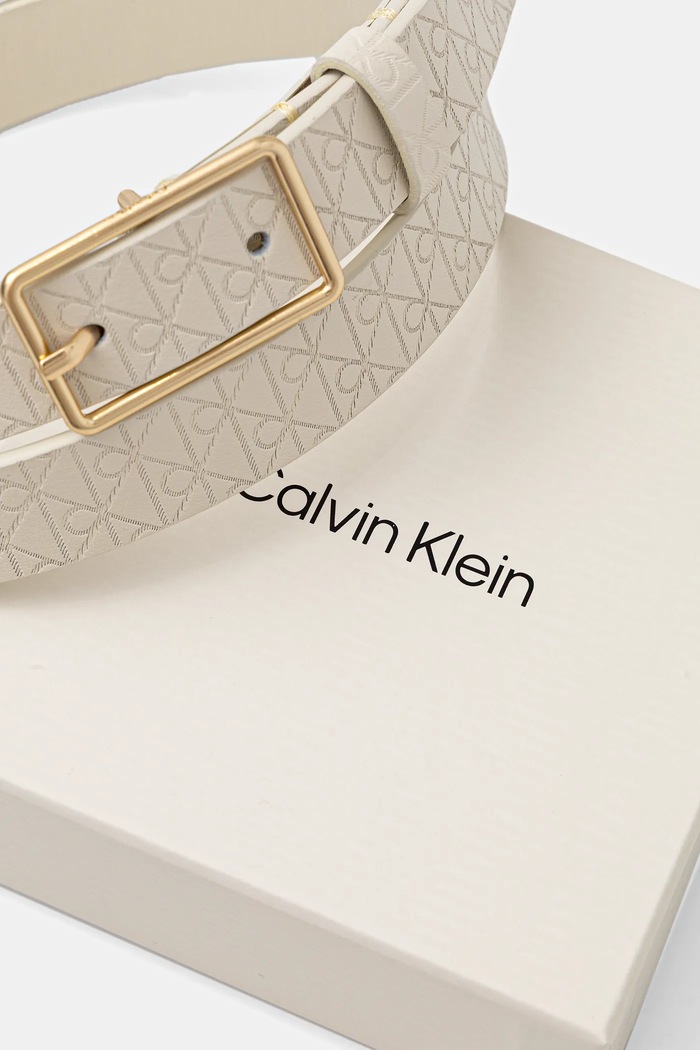Αξεσουάρ Calvin Klein ζώνη γυναικεία δερμάτινη LV04F7049G μπεζ