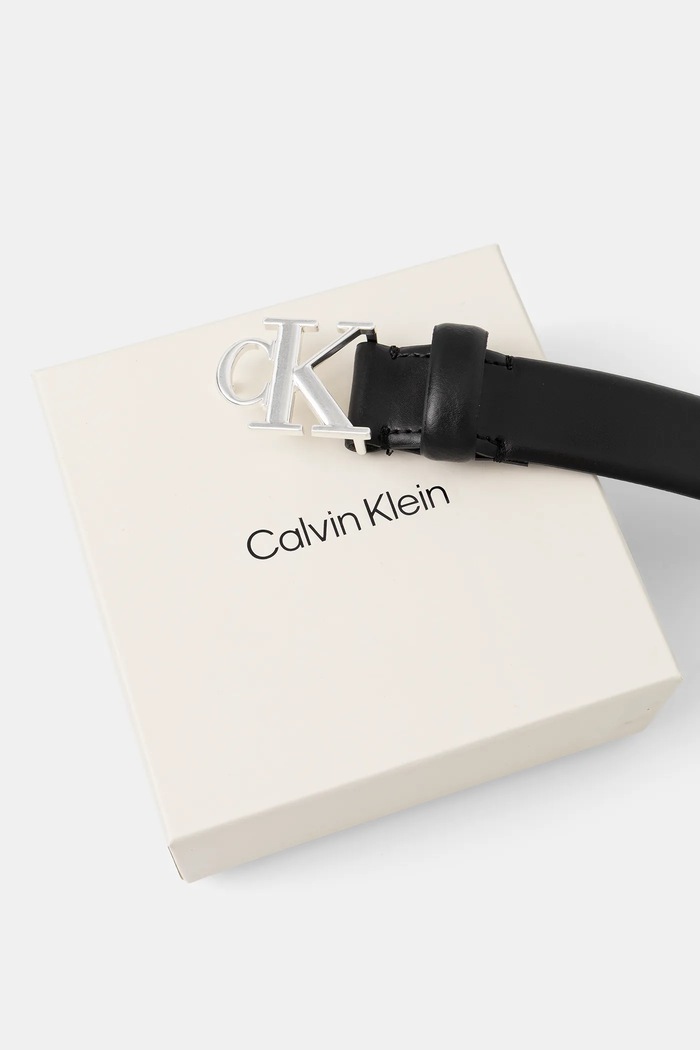 Dodatki Calvin Klein pas ženski usnjeni LV04F7054G črna