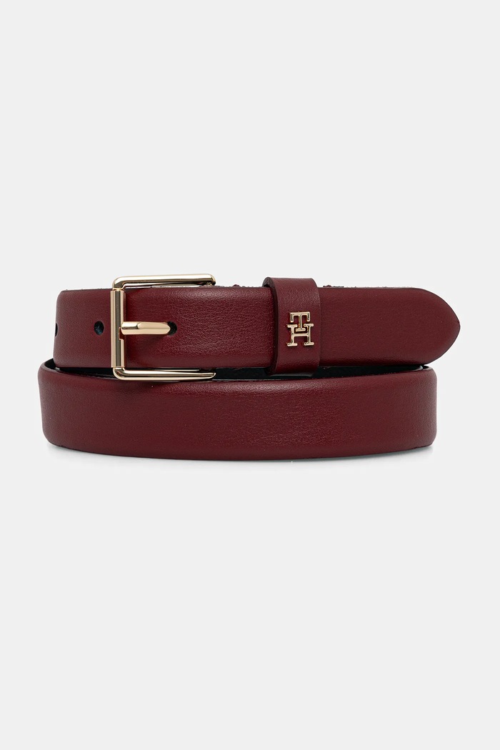 Tommy Hilfiger ζώνη γυναικεία δερμάτινη μπορντό AW0AW17756