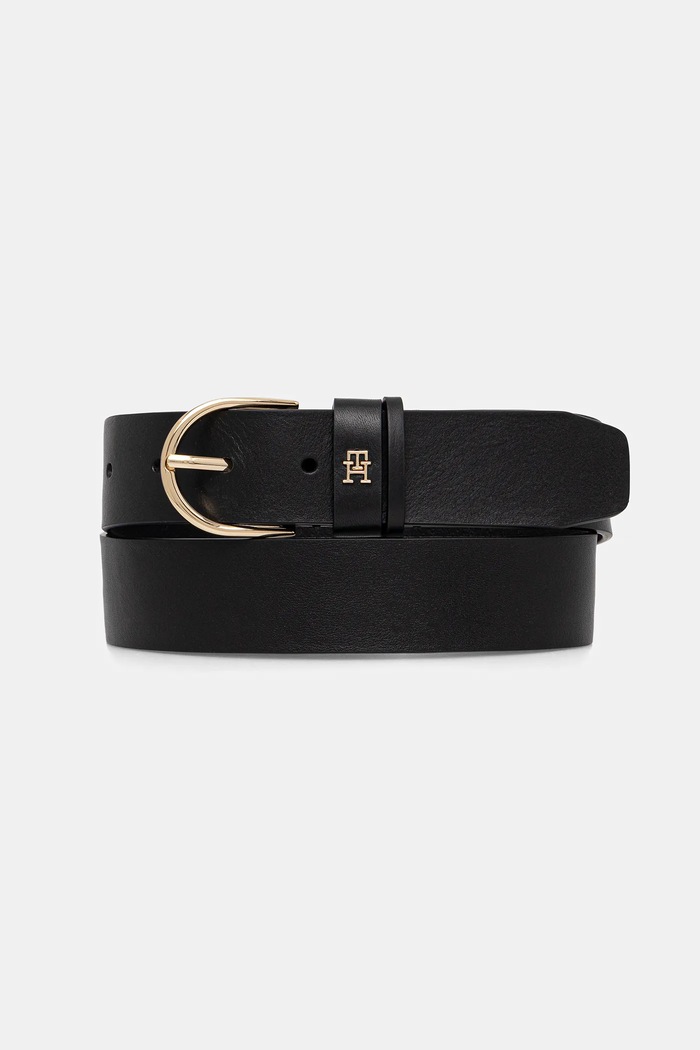 Tommy Hilfiger curea pentru femei din piele negru AW0AW17757