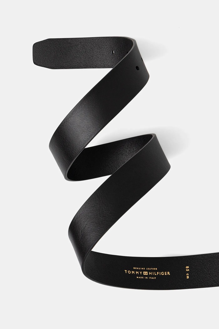 Accesorii Tommy Hilfiger curea pentru femei din piele AW0AW17757 negru