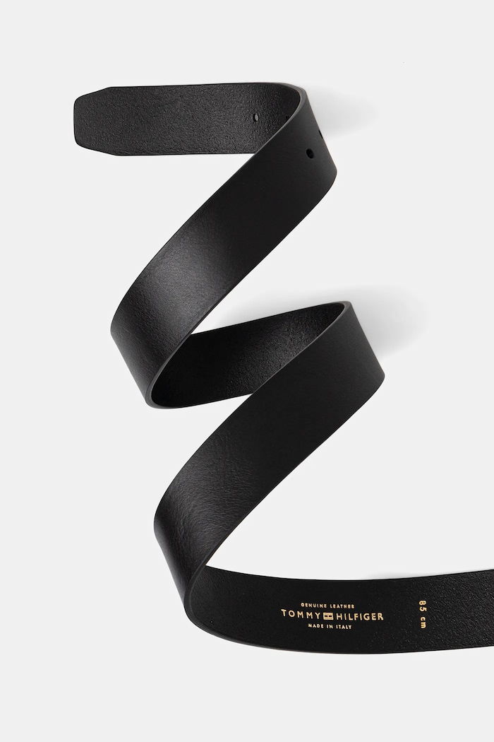 Accesorii Tommy Hilfiger curea pentru femei din piele AW0AW17757 negru