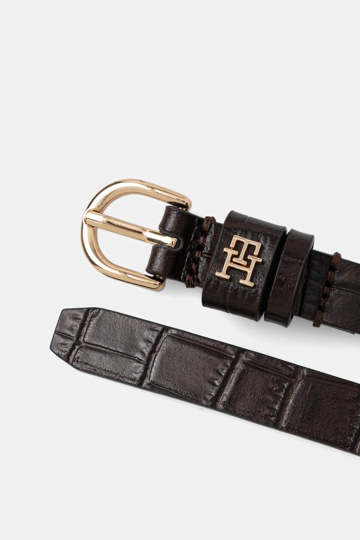 Tommy Hilfiger Kožený opasok Tommy Hilfiger AW0AW17758 hnedá AW25