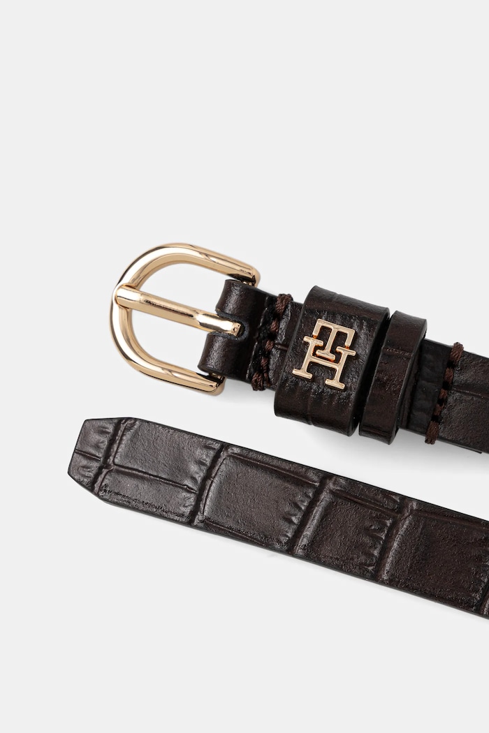 Tommy Hilfiger Kožený opasok Tommy Hilfiger AW0AW17758 hnedá AW25