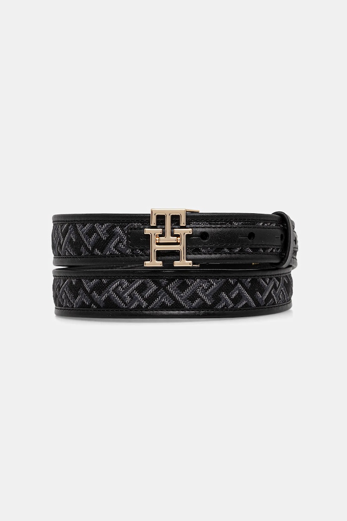 Ζώνη Tommy Hilfiger υφασμάτινο μαύρο AW0AW17764