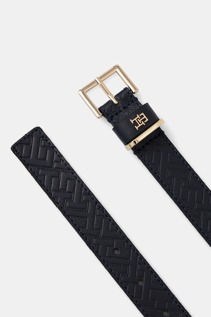 Tommy Hilfiger pasek skórzany AW0AW17974 granatowy AW25
