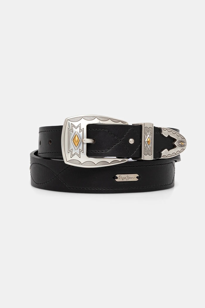 Pepe Jeans bőr öv Planet friendly fekete PL020870