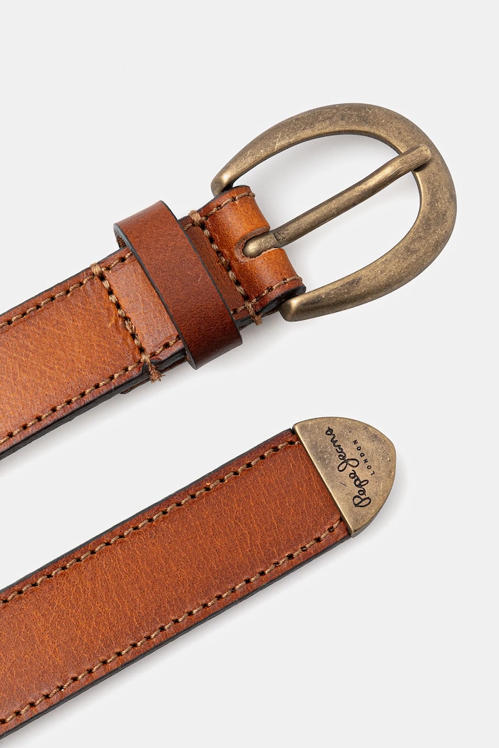 Pepe Jeans Curea de piele PL020879 maro AW25