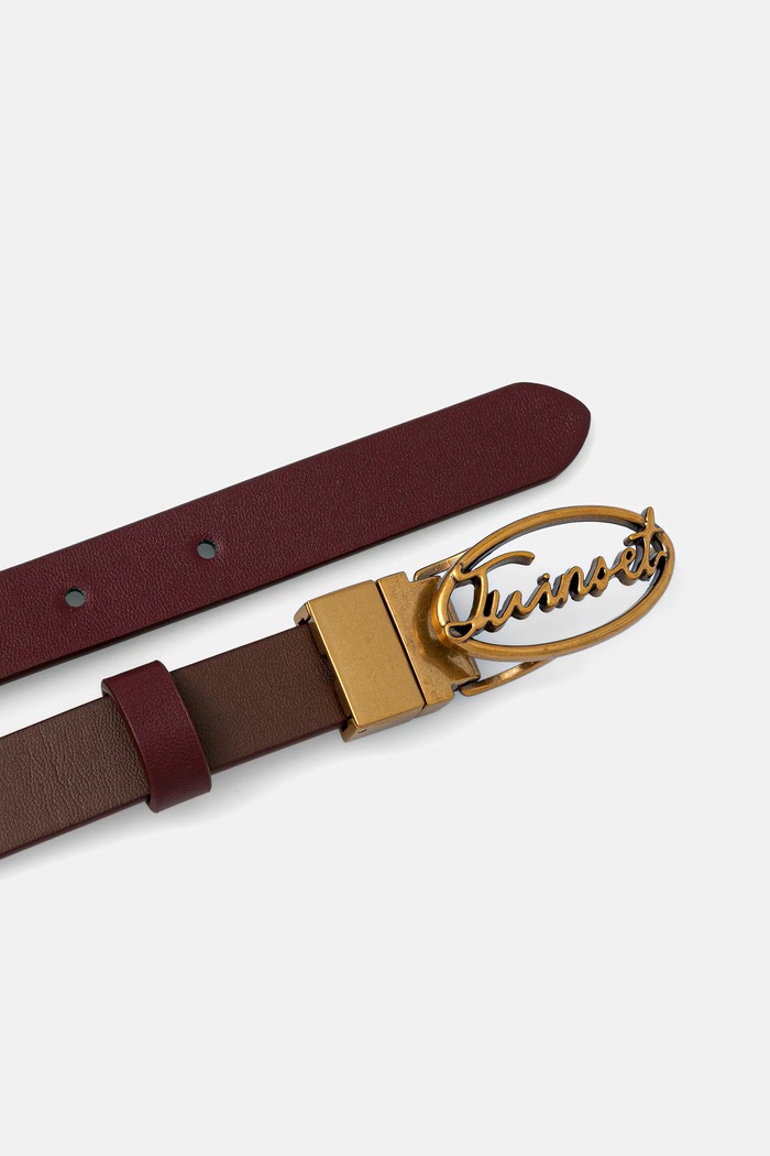 Obojstranný opasok Twinset 252TA403A burgundské AW25
