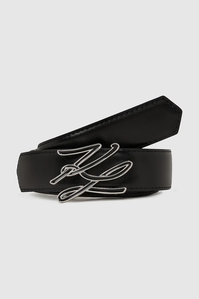 Karl Lagerfeld curea de piele cu două fețe K/AUTOGRAPH negru A4W33022