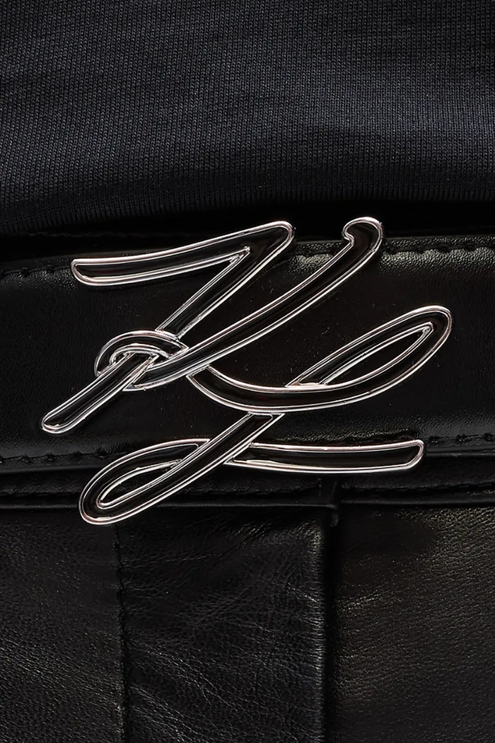 Karl Lagerfeld curea de piele cu două fețe K/AUTOGRAPH A4W33022 negru