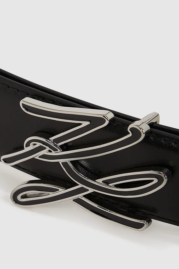 Accesorii Karl Lagerfeld curea de piele cu două fețe K/AUTOGRAPH A4W33022 negru
