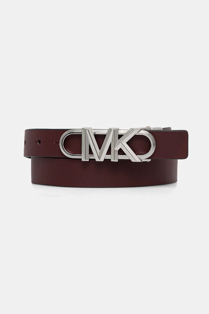 MICHAEL Michael Kors kétoldalas bőröv burgundia 29MKWB528999