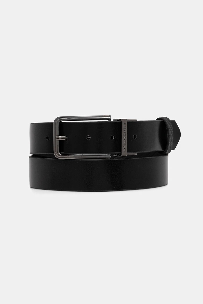 Kožený opasok Karl Lagerfeld 554453.815302 čierna AW25