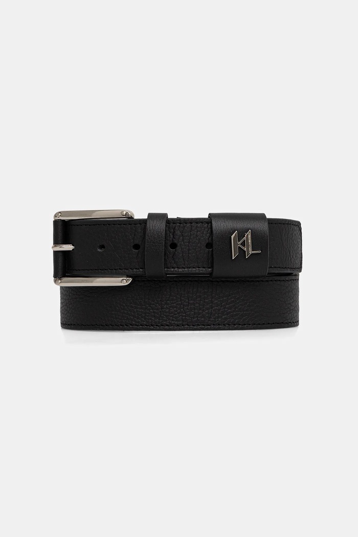 Kožený opasok Karl Lagerfeld čierna 554451.815300