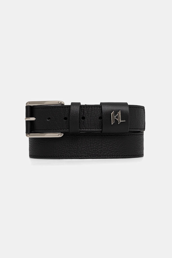 Kožený opasok Karl Lagerfeld čierna 554451.815300