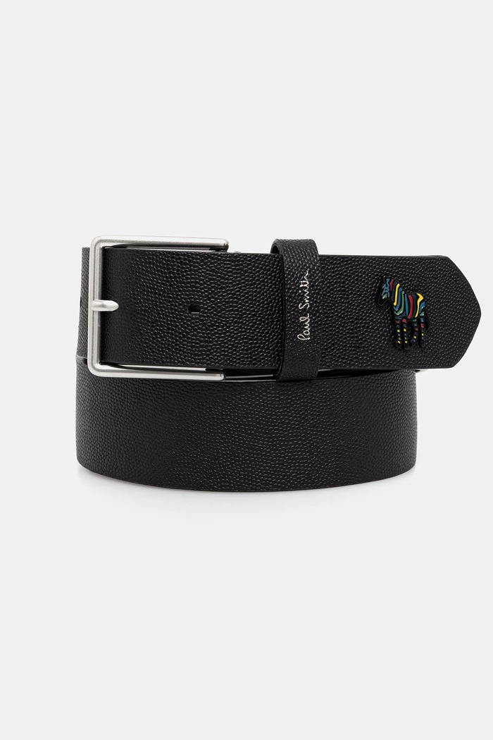 Kožený opasok Paul Smith Planet friendly čierna M1A.8111.PMUZEB