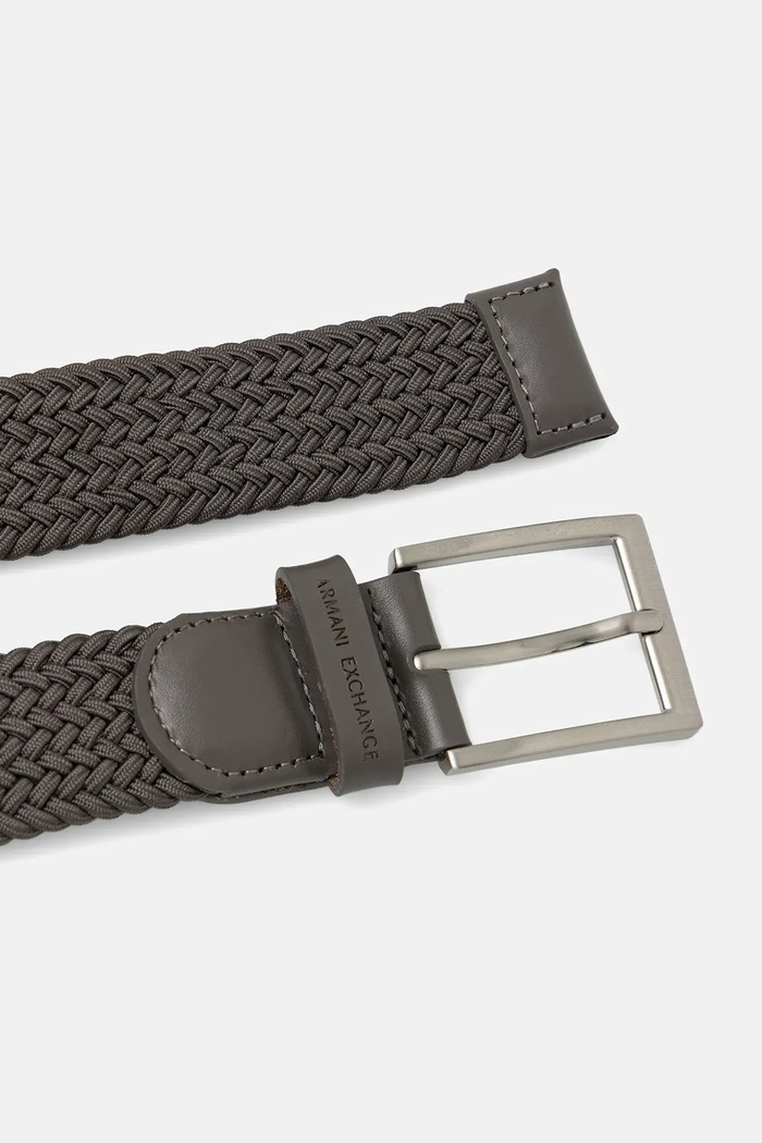 Armani Exchange curea împletită pentru bărbați 951369.3R863. gri SS26