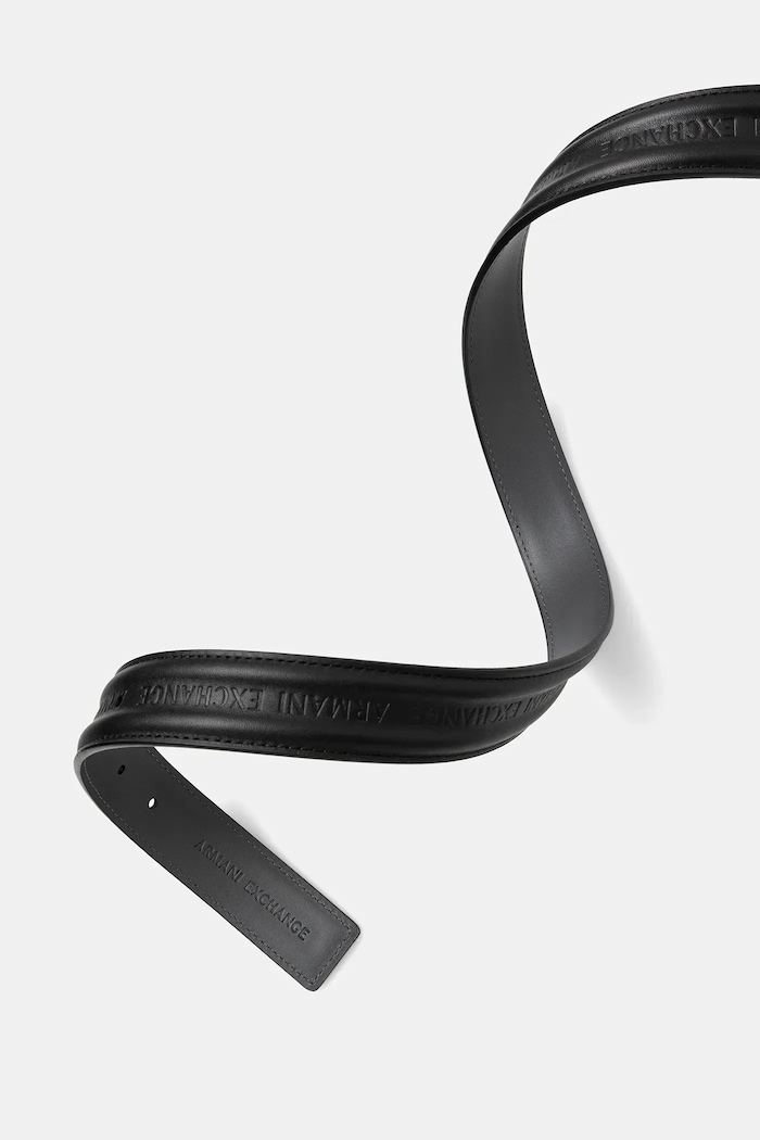 Armani Exchange curea de piele cu două fețe XM001932.AF19019 negru AW25