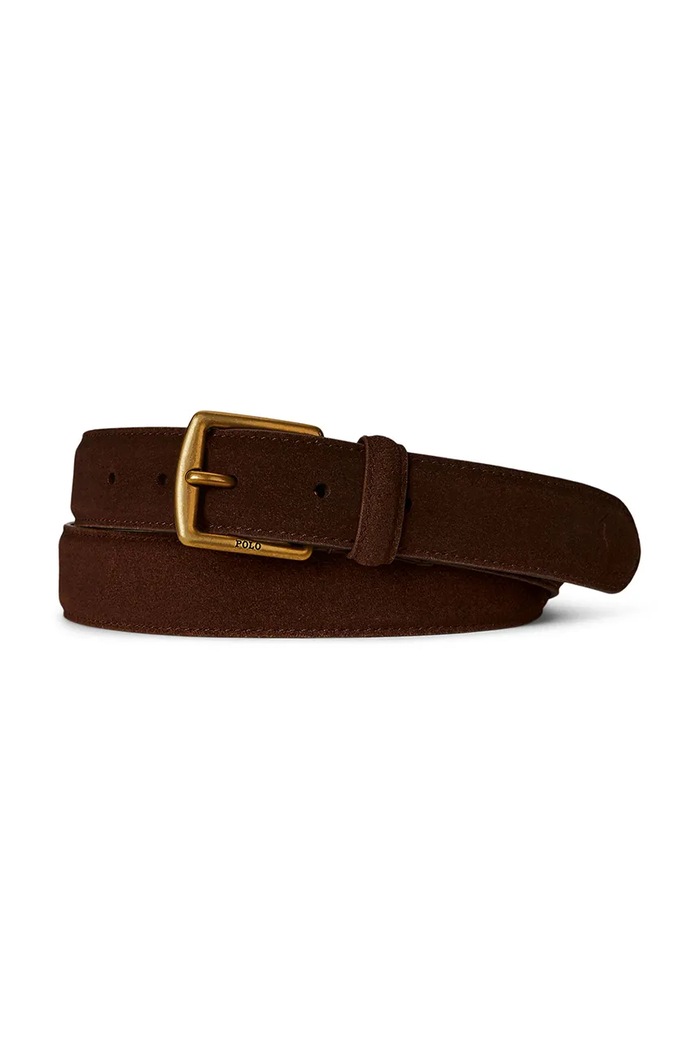 Semišový opasok Polo Ralph Lauren hnedá 405978787