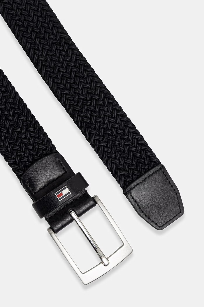 Tommy Hilfiger curea împletită pentru bărbați AM0AM13824 negru SS26