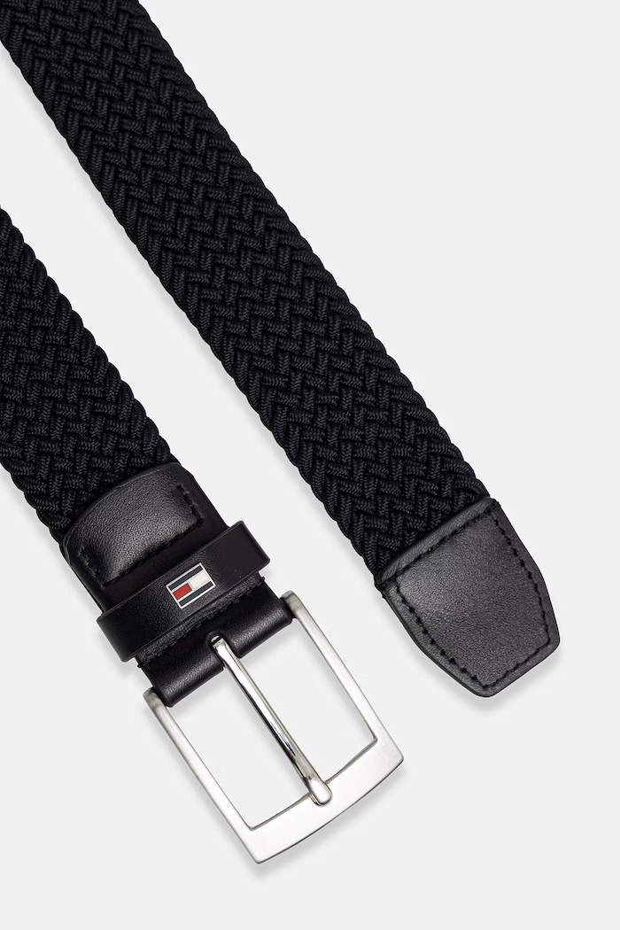 Tommy Hilfiger curea împletită pentru bărbați AM0AM13824 negru SS26