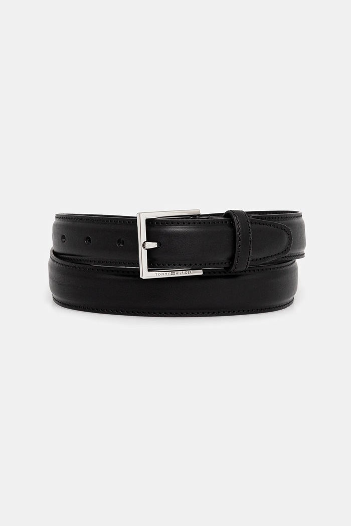 Tommy Hilfiger curea de piele negru AM0AM13760