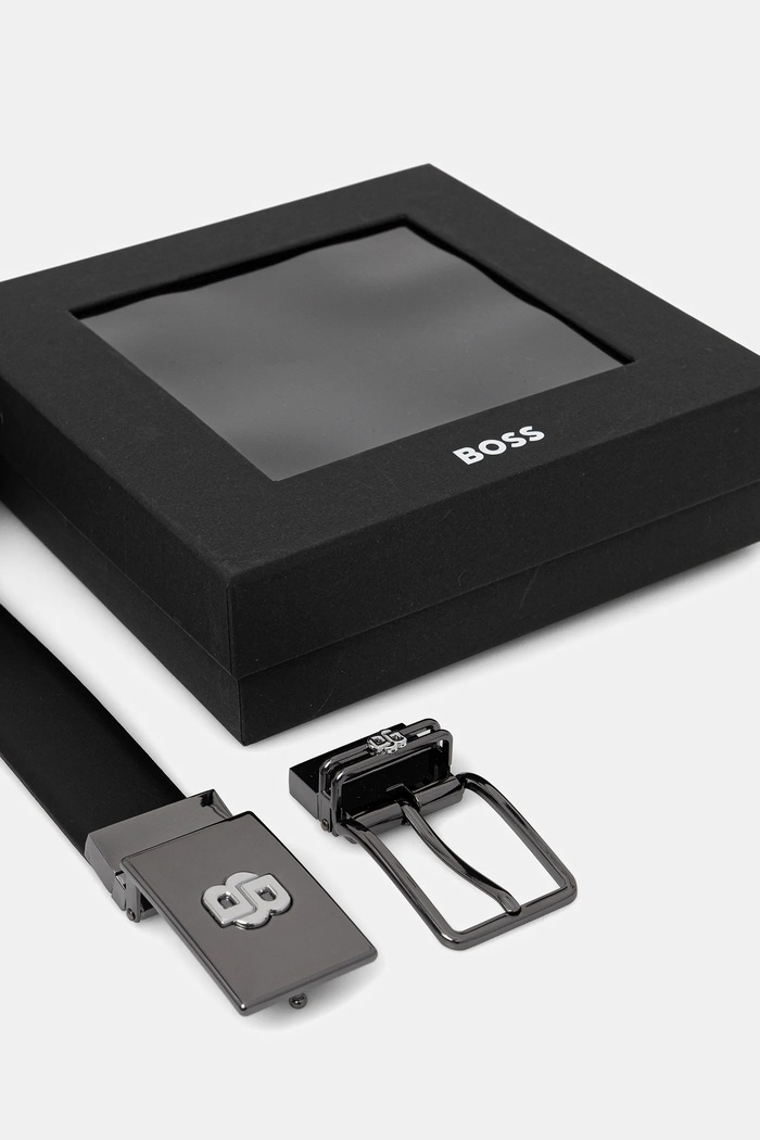 BOSS curea de piele cu două fețe B_Icon_Plq_Gb35_pp negru 50553335