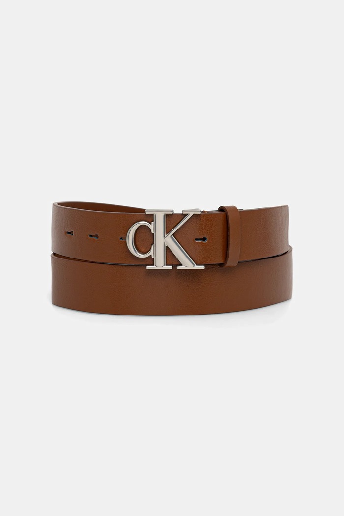 Kožený opasok Calvin Klein hnedá LV04D7016G