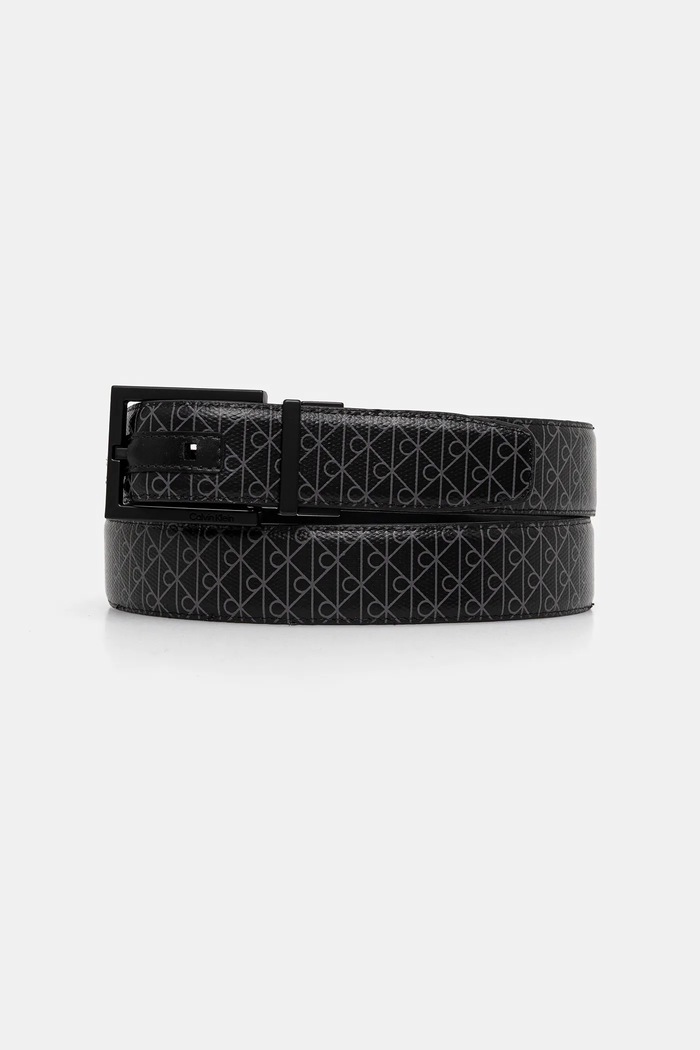 Oboustranný pásek Calvin Klein imitace kůže černá LV04D7027G