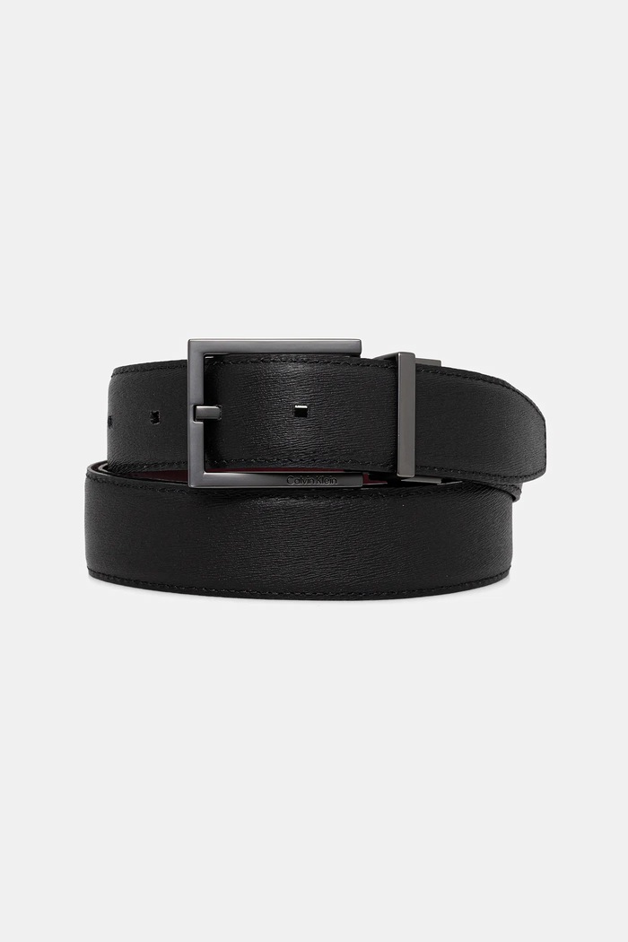 Calvin Klein curea de piele cu două fețe Gift Box negru LV04D7045G
