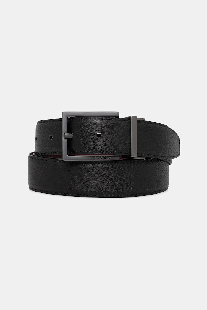 Calvin Klein curea de piele cu două fețe Gift Box negru LV04D7045G
