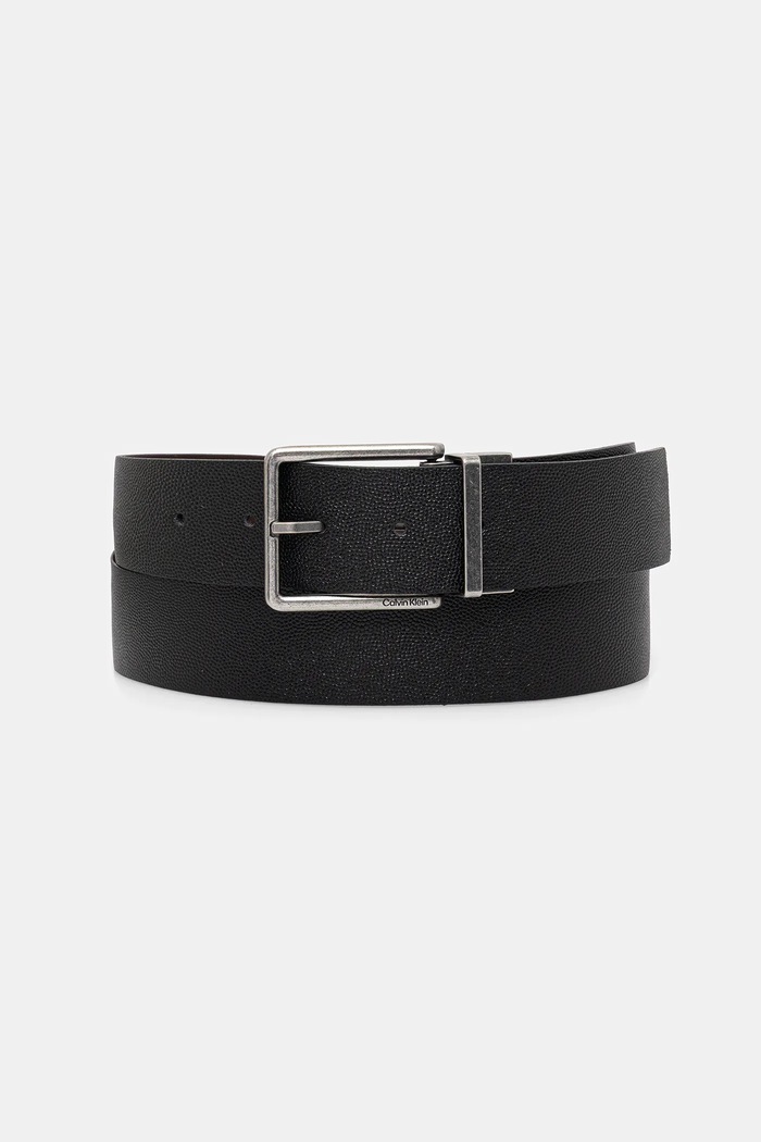 Calvin Klein oboustranný pásek pánský imitace kůže černá LV04D7048G