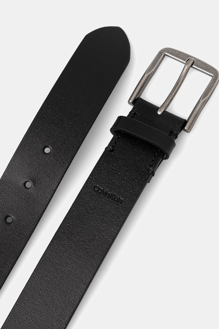 Kožený opasok Calvin Klein LV04D7055G čierna AW25