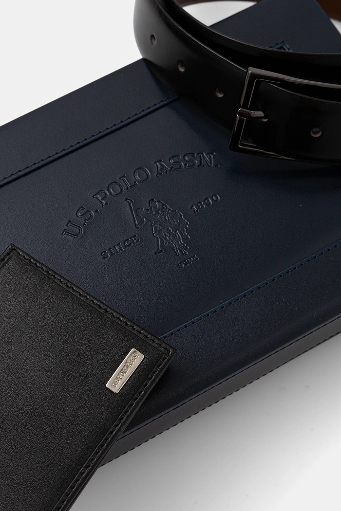 U.S. Polo Assn. portfel i pasek skórzany Lawrence WIU6L2681MHA