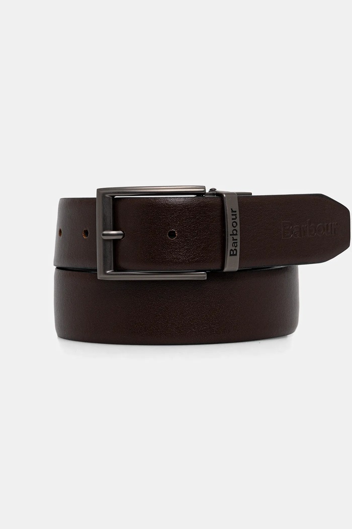 Barbour curea de piele cu două fețe negru MAC0481