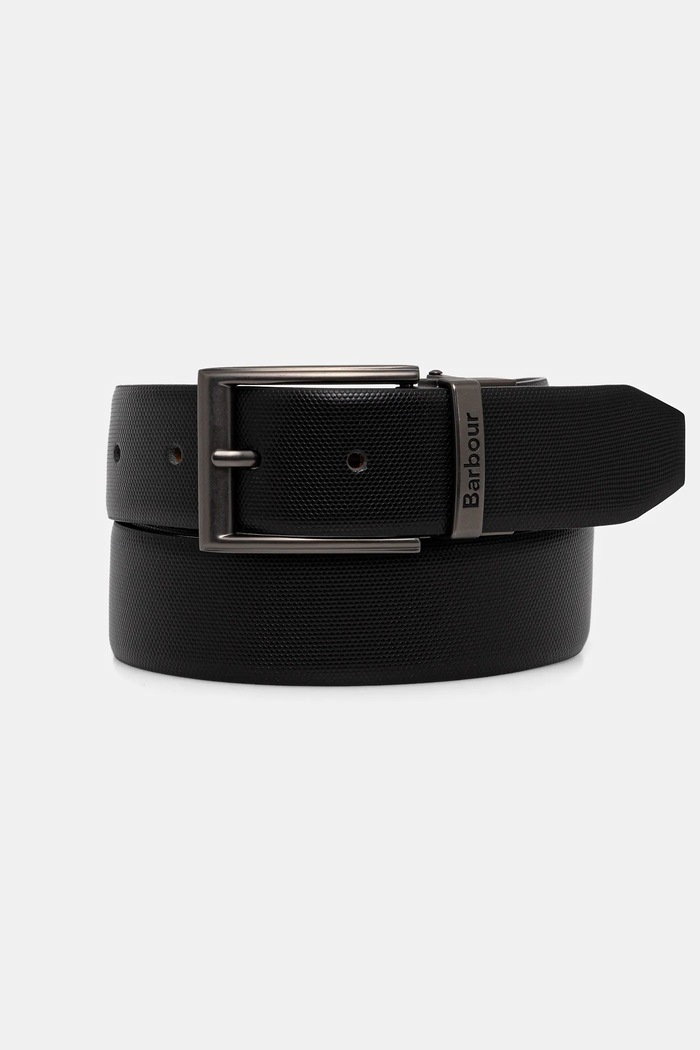 Barbour curea de piele cu două fețe MAC0481 negru AW25