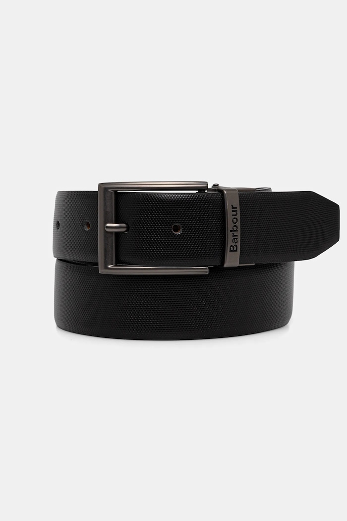 Barbour curea de piele cu două fețe MAC0481 negru AW25