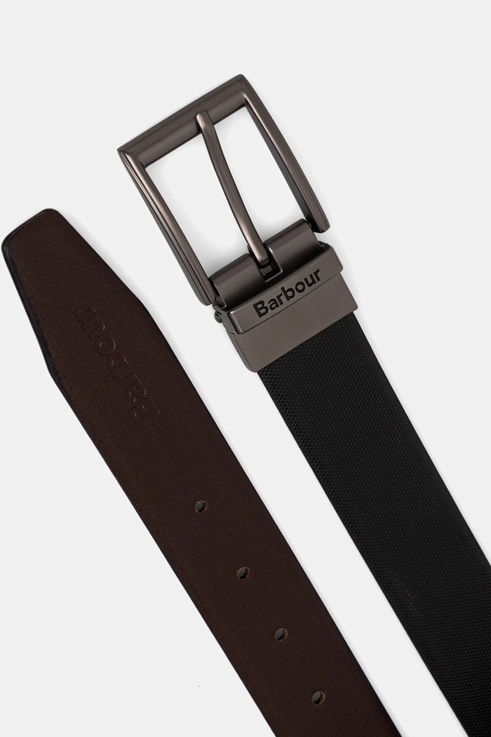 Accesorii Barbour curea de piele cu două fețe MAC0481 negru