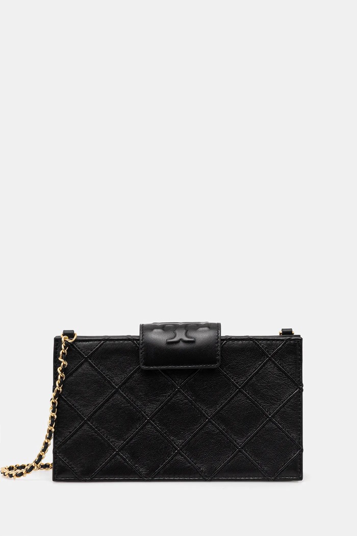 Kožená kabelka Tory Burch Fleming usňová koža čierna 167250.001