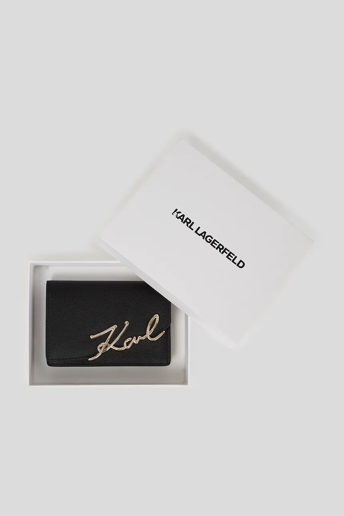 Karl Lagerfeld bőr pénztárca fekete A3W32018