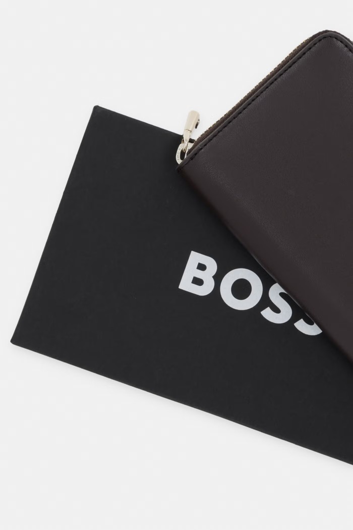 BOSS peňaženka dámska kožená NUMAH Ziparound 50548208 hnedá