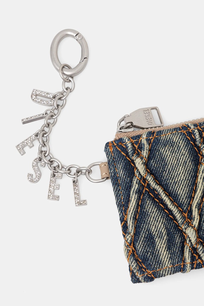 Diesel portofel CHARM-D CARD HOLDER WITH CHAIN albastru X10417.P5570