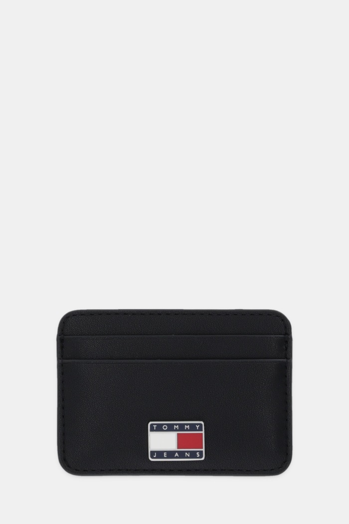 Puzdro na karty Tommy Jeans nášivka čierna AW0AW18030